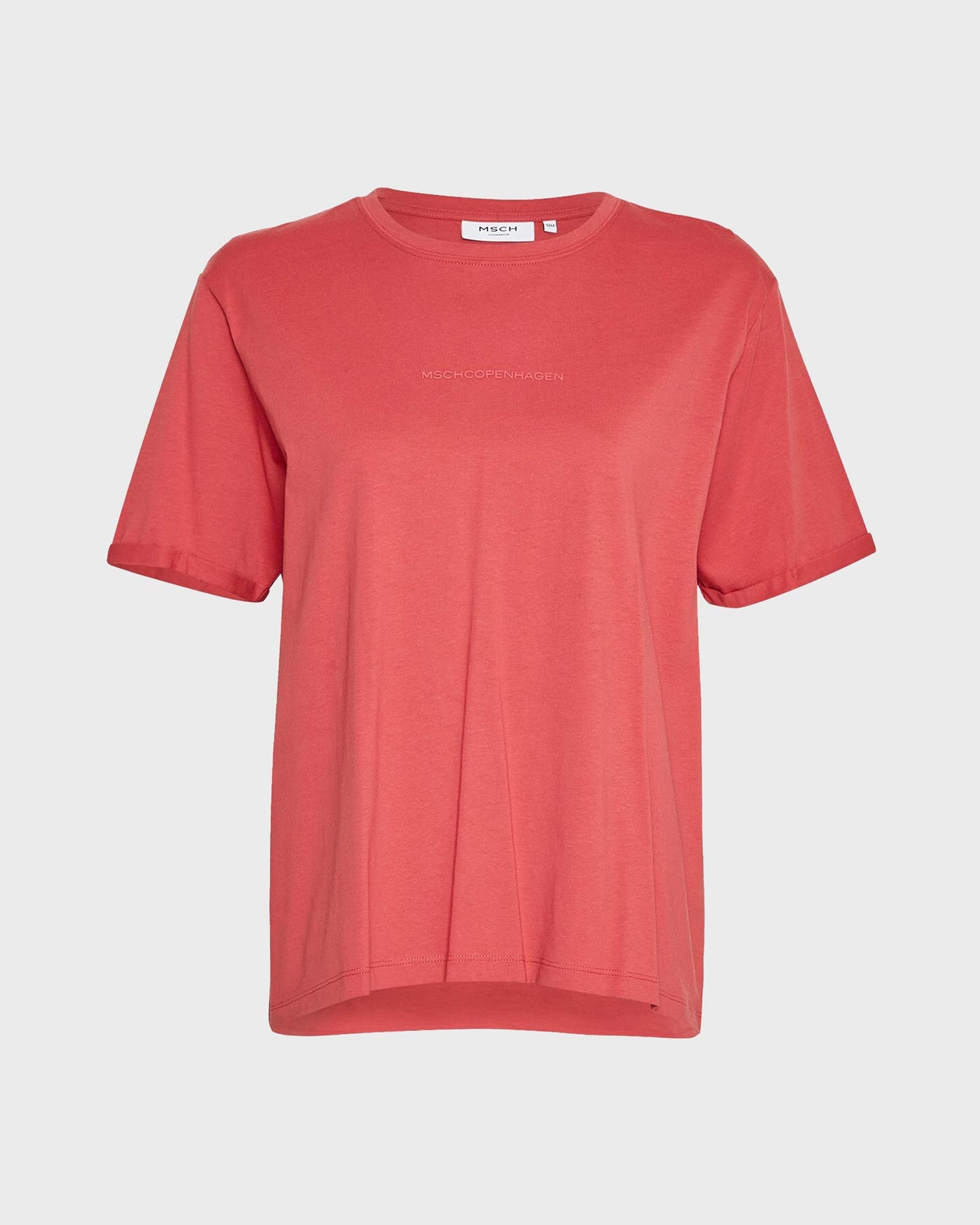 Moss Copenhagen T-Shirt MSCHTerina Organic Small Logo Tee Mineral Red myMEID