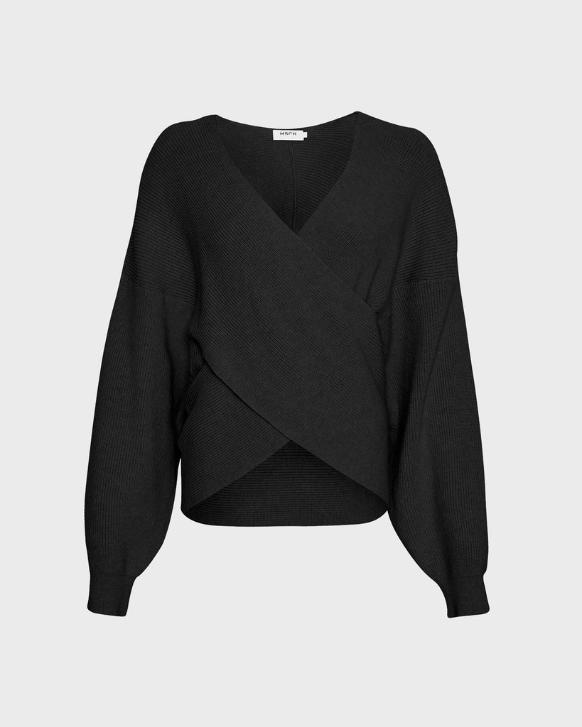 Moss Copenhagen Pullover MSCHZinelle Rachelle WrapPullover Black 