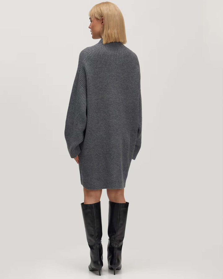 Neea Knit Dress Dark Grey Melange