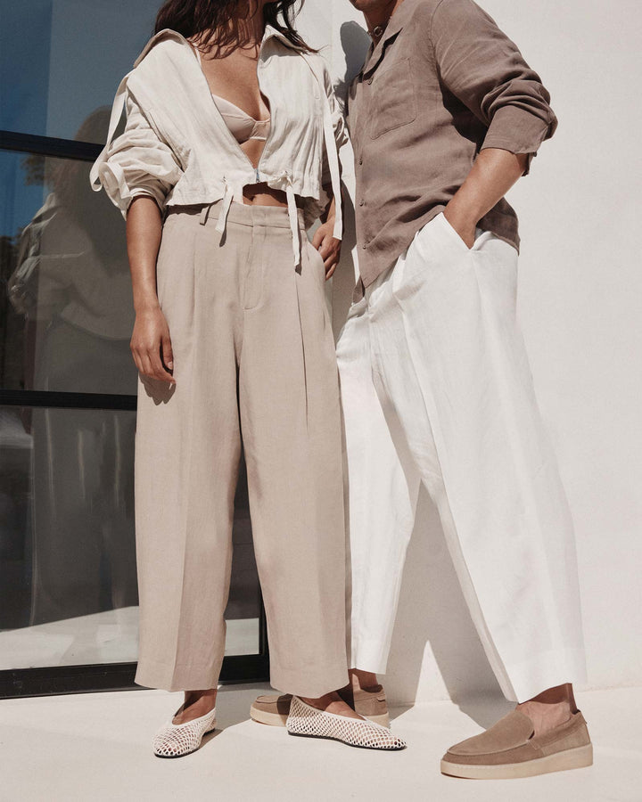 Noa Crop Business Linen Greige