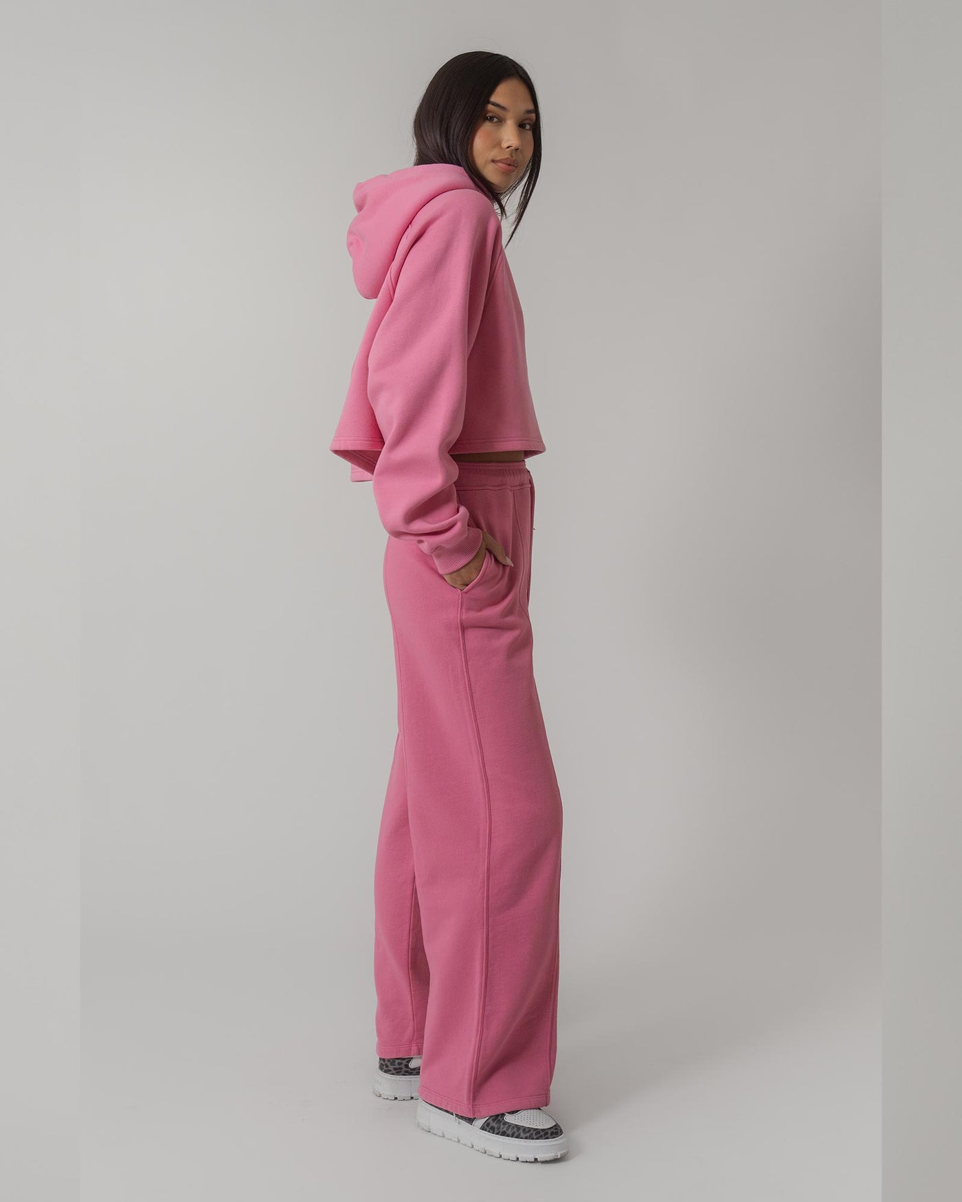 Koa Cropped Hoodie Deep Pink myMEID