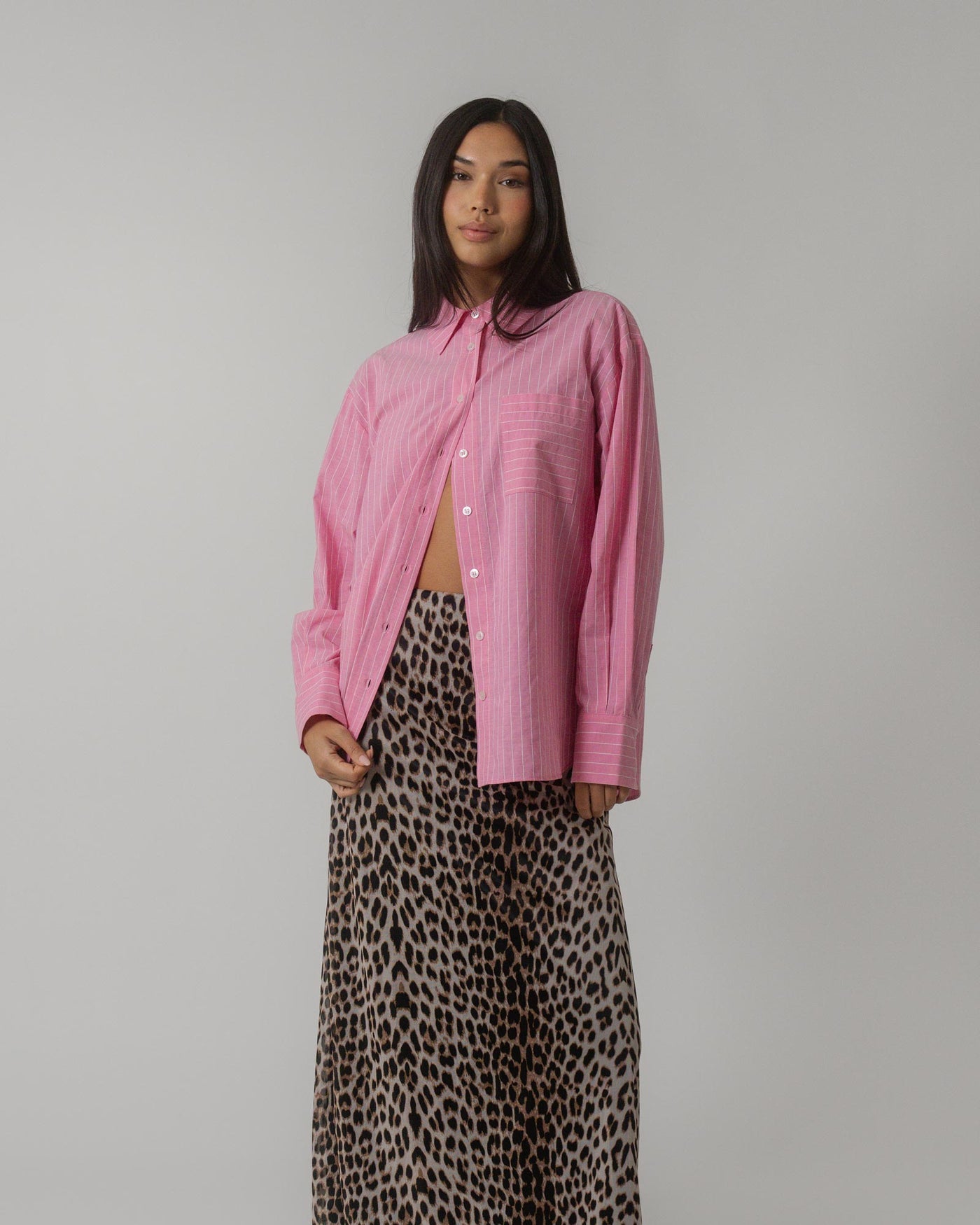 Nia Button Up Shirt Deep Pink myMEID