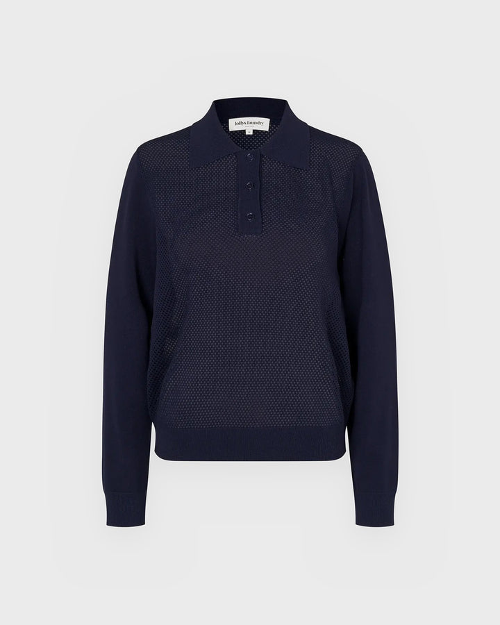 lollys laundry Pullover OpalLL Polo Knit Dark Blue