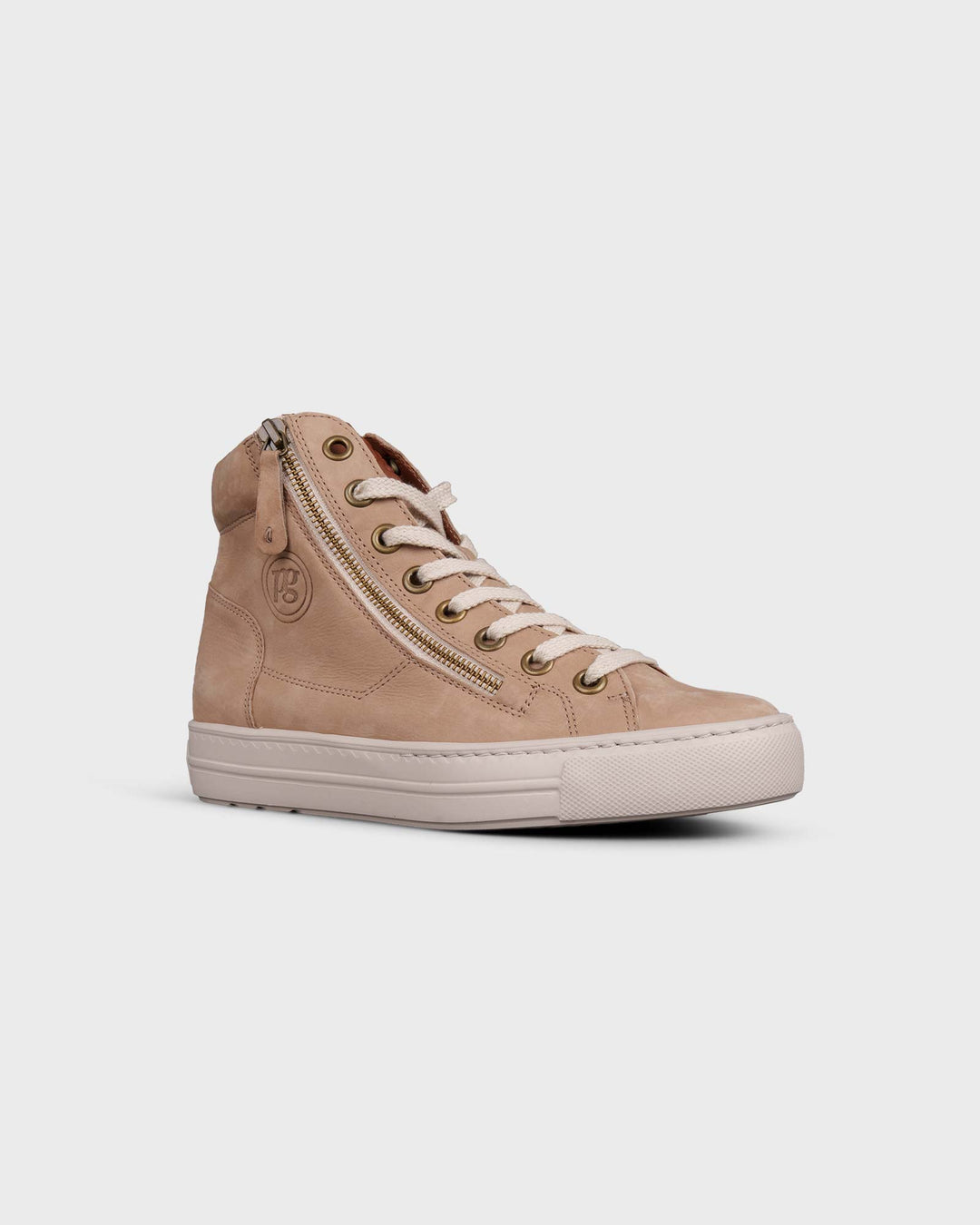 Hightop-Sneaker Alpaca/Cognac