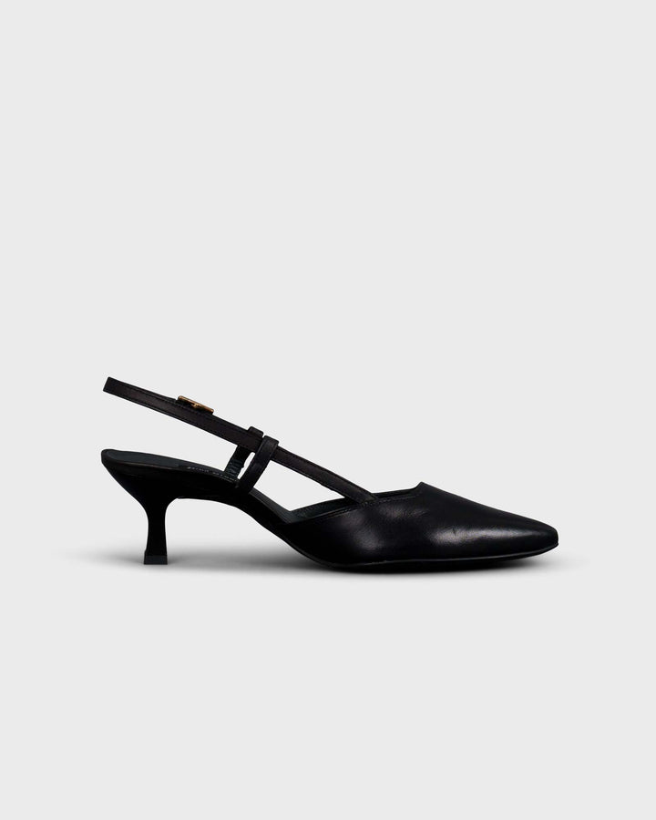 Sling-Pumps Foulard Schwarz