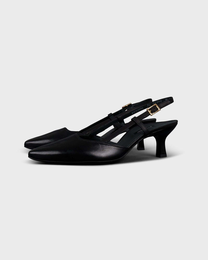 Sling-Pumps Foulard Schwarz