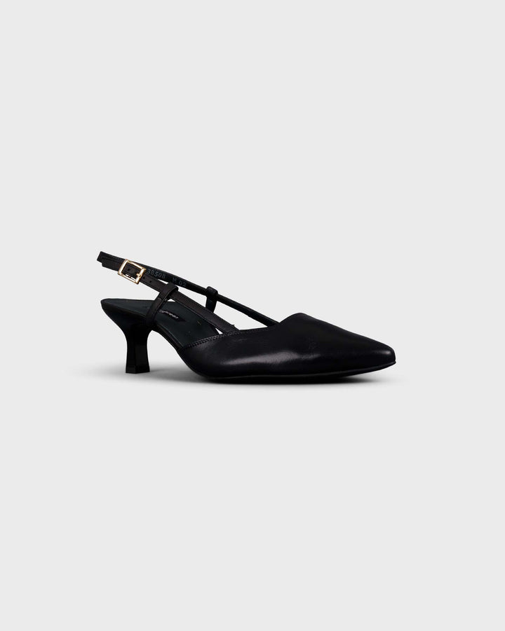 Sling-Pumps Foulard Schwarz