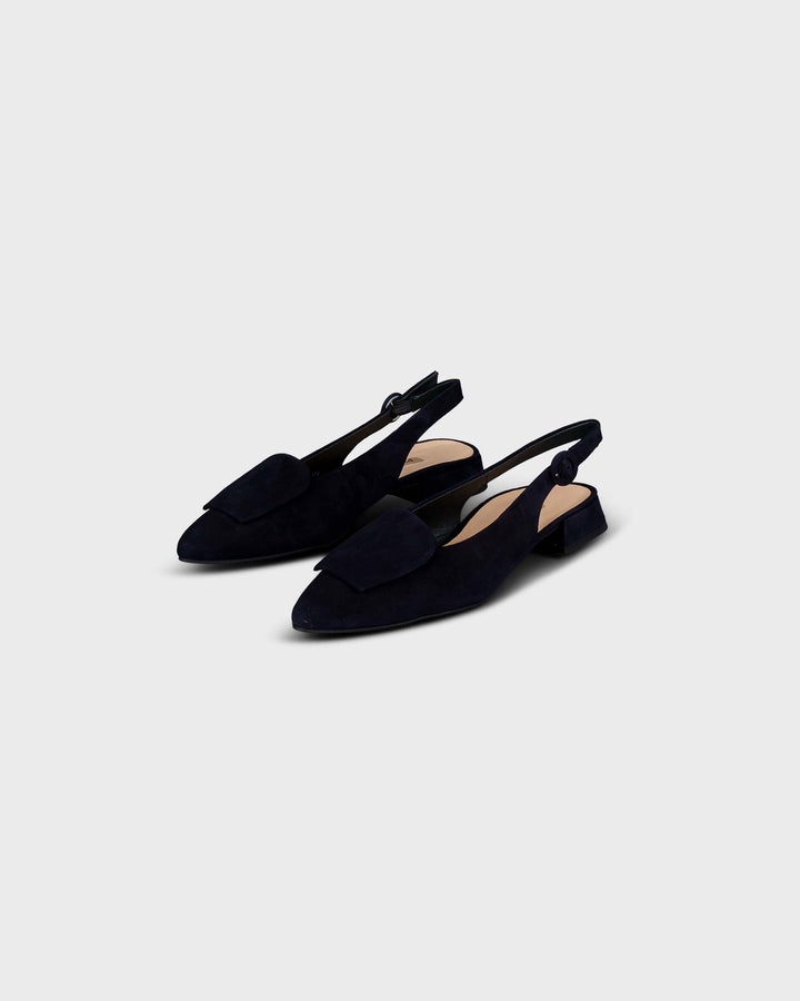 Sling-Sandalette Suede Blau