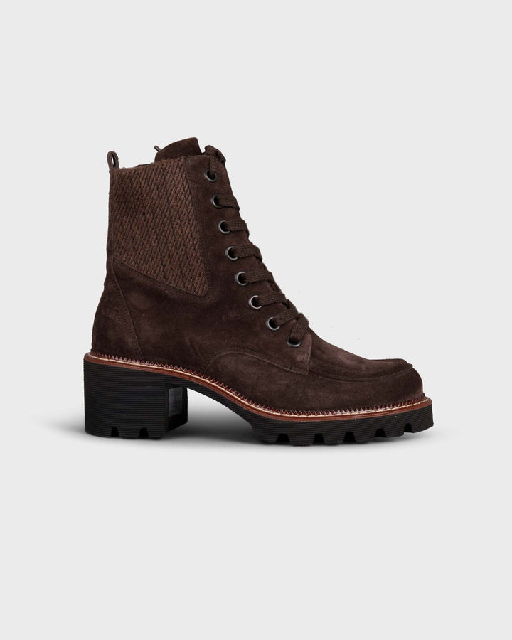 Schnürstiefelette Mocca