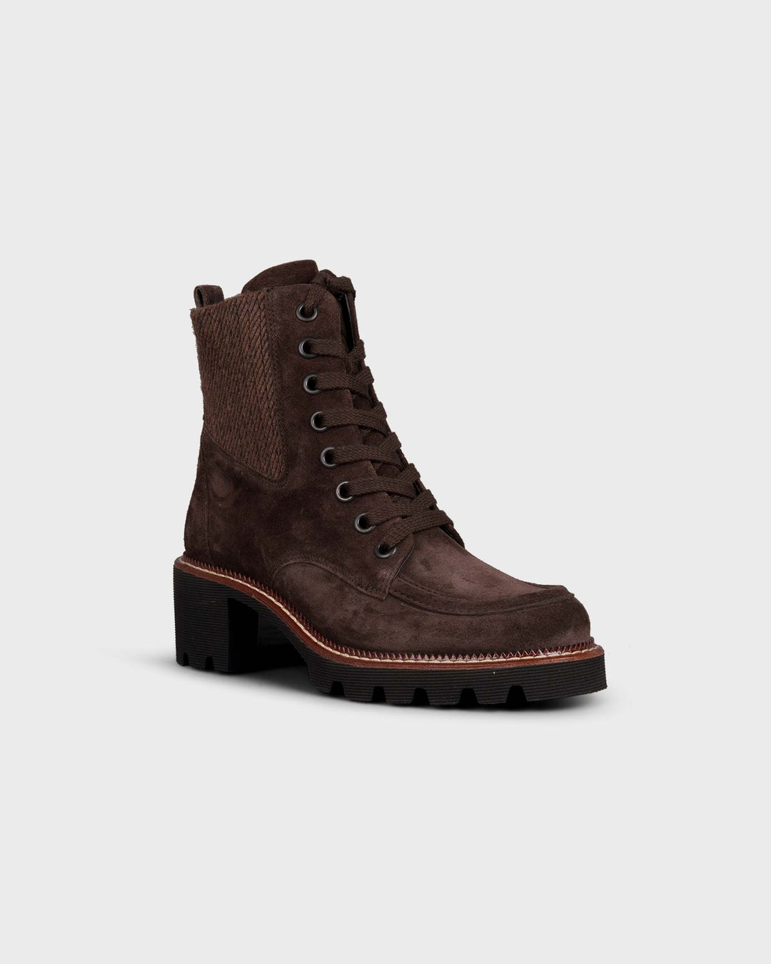 Schnürstiefelette Mocca