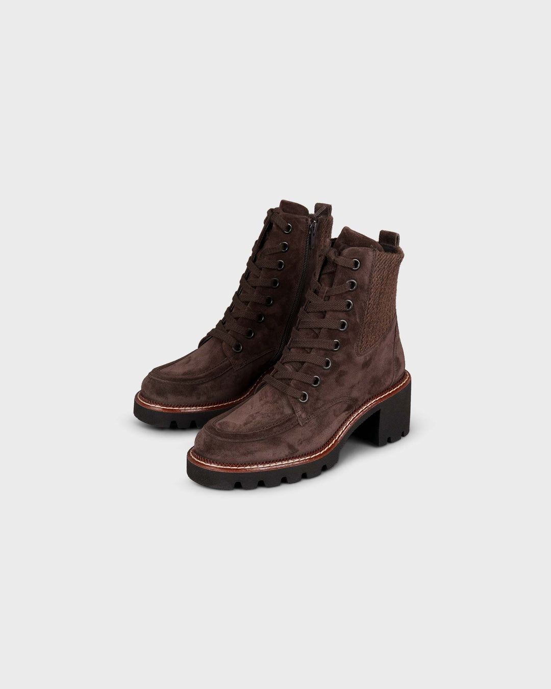 Schnürstiefelette Mocca