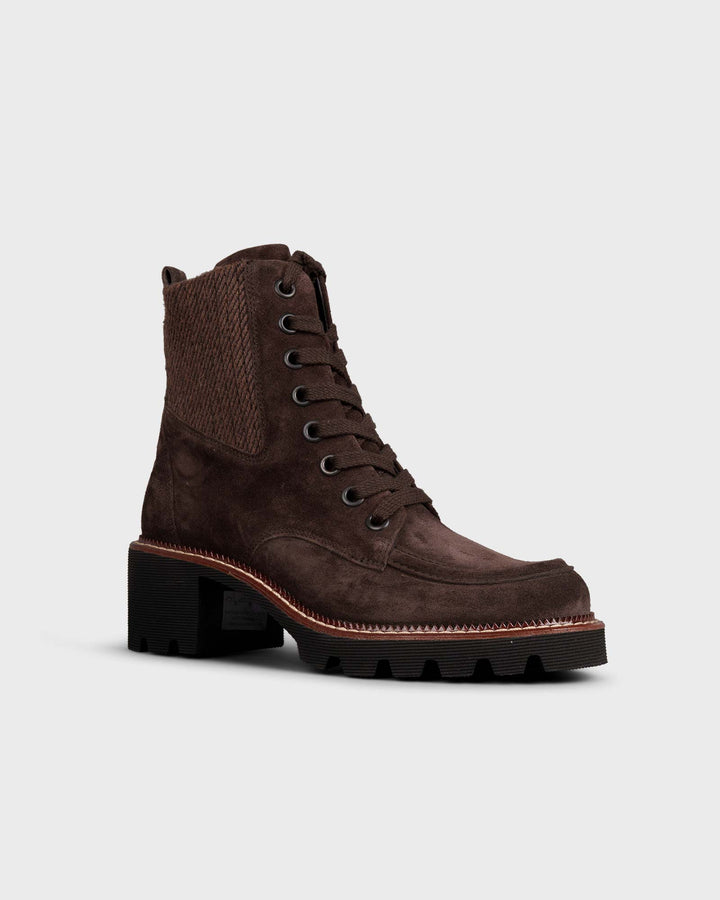 Schnürstiefelette Mocca