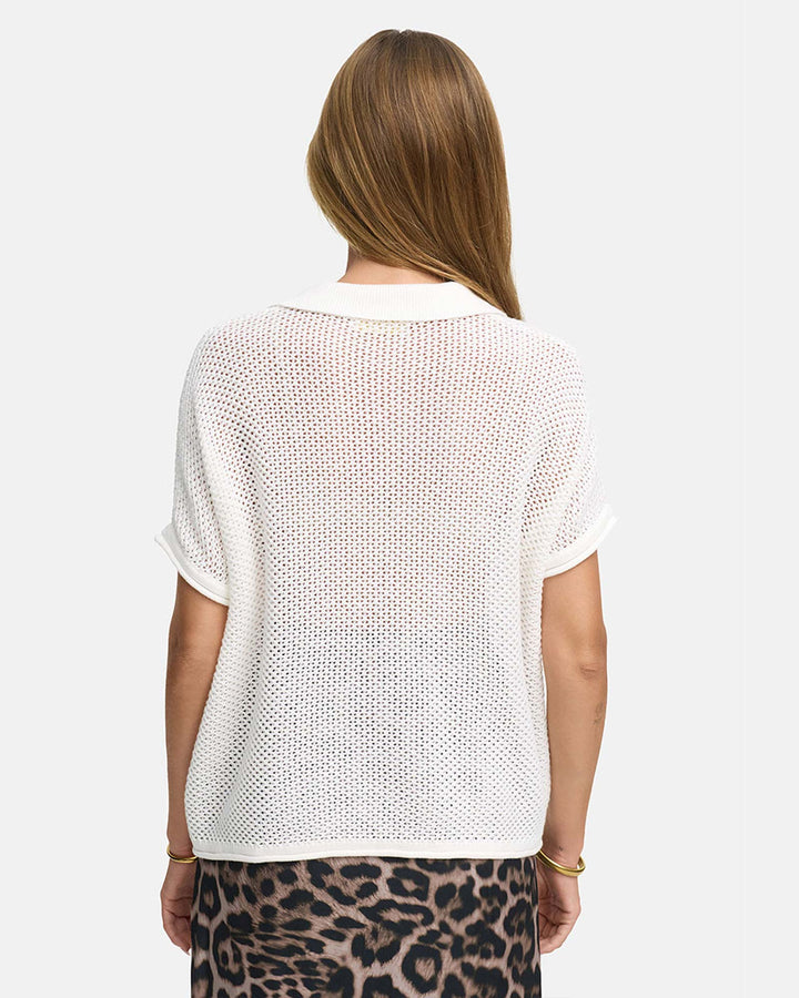 Polo-Strickshirt in Cotton White