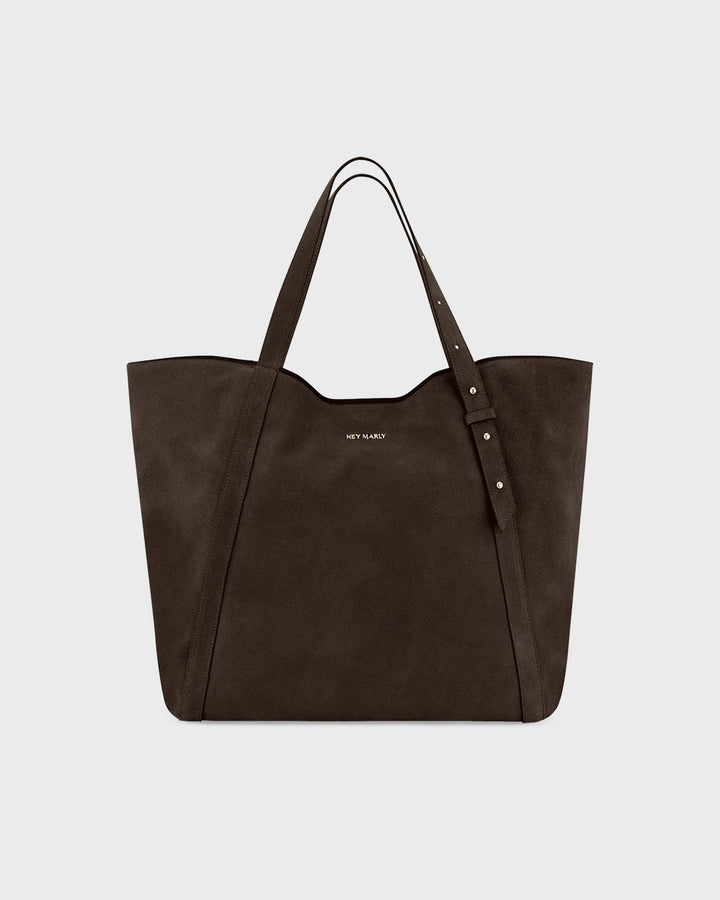 HEY MARLY Handtasche Pretty Wonder Suede Coffee
