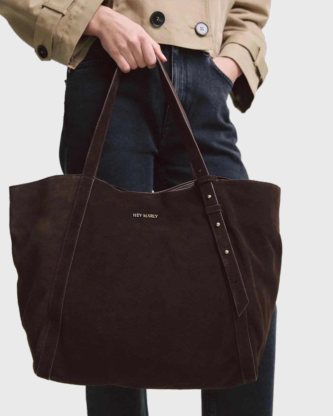 HEY MARLY Handtasche Pretty Wonder Suede Coffee – Bild 3