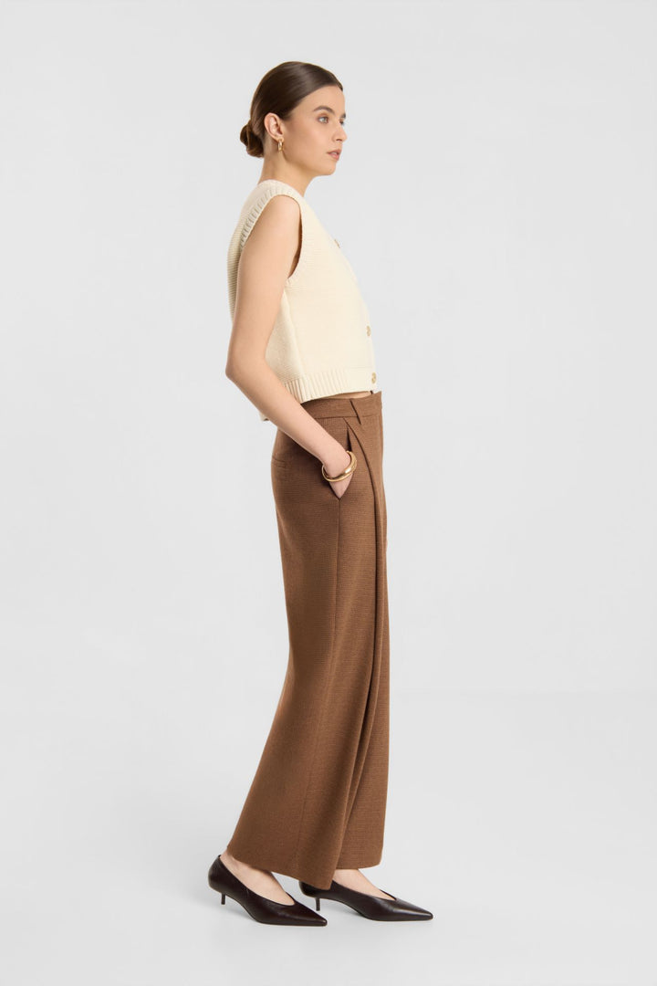Fraya Fluent Jacquard Hellbraun gemustert