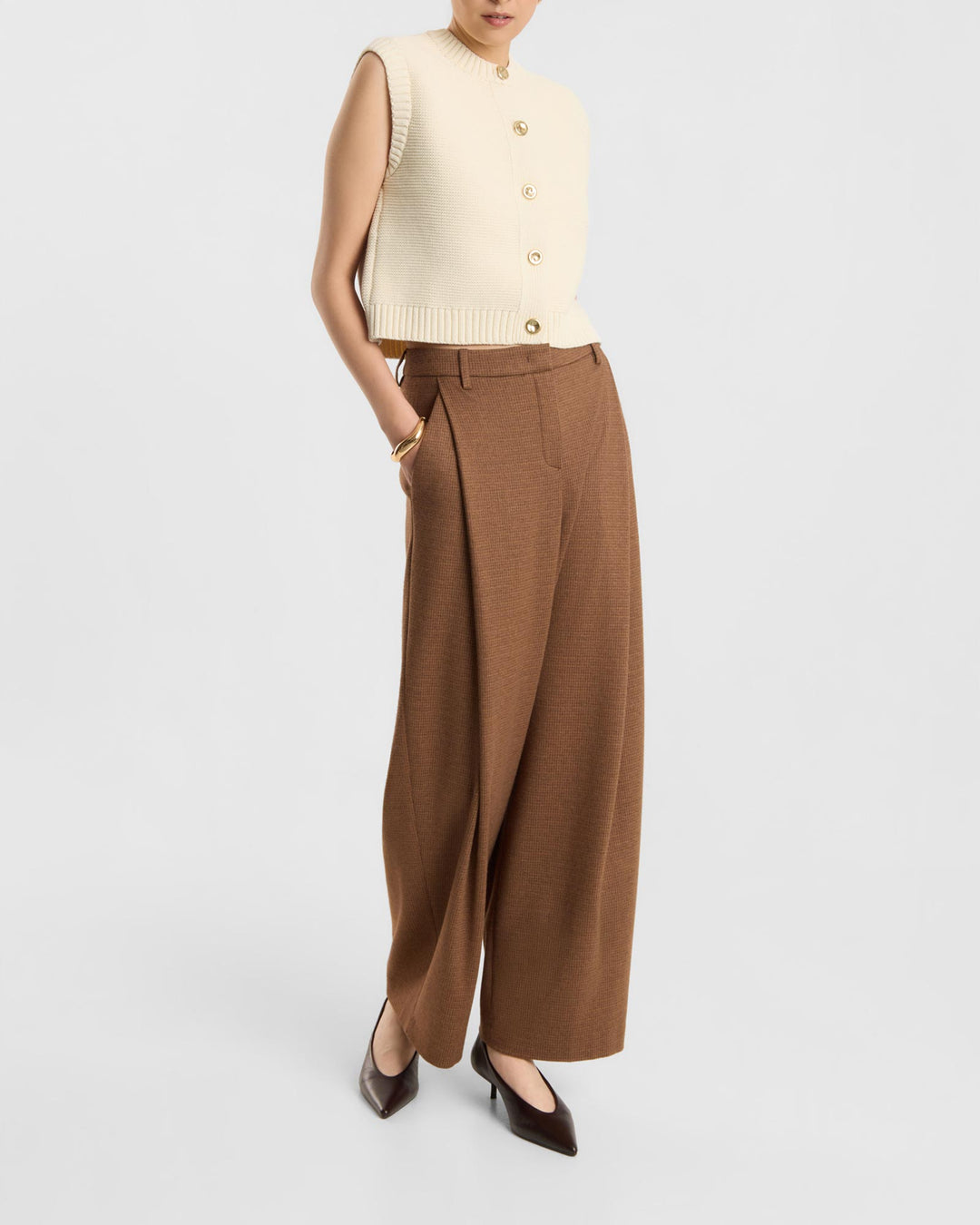Fraya Fluent Jacquard Hellbraun gemustert