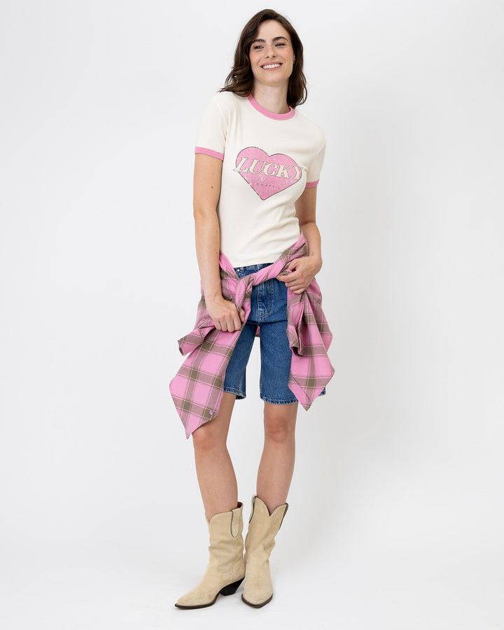 Regular T-Shirt Lucky Heart Off White