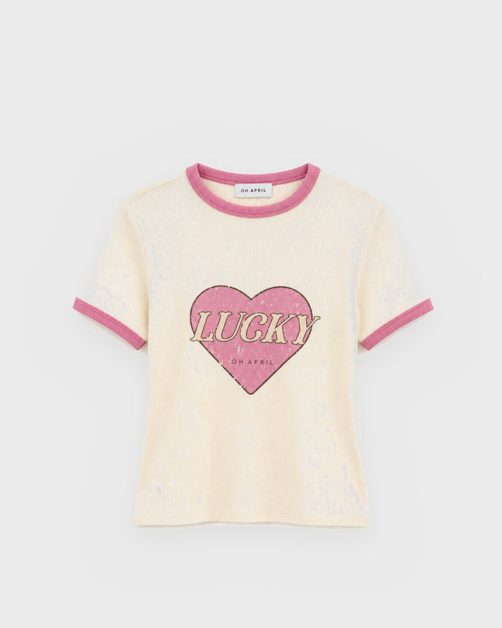 OH APRIL T-Shirt Regular T-Shirt Lucky Heart Off White