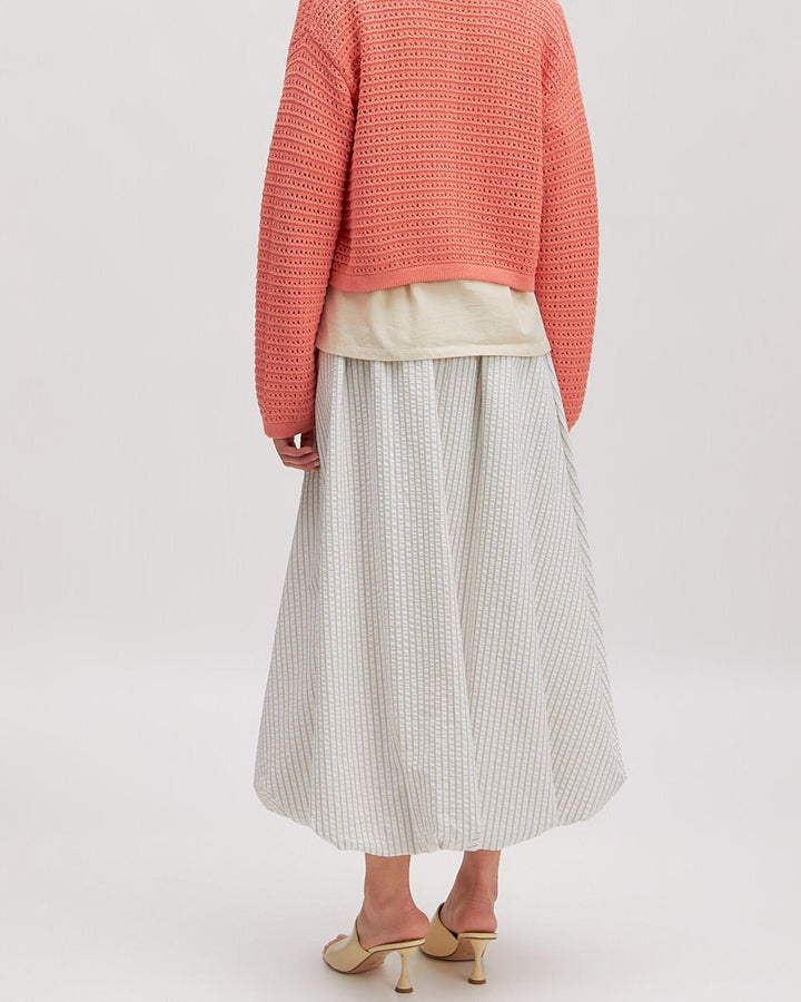 Reyna Skirt Cream and Blue stripe