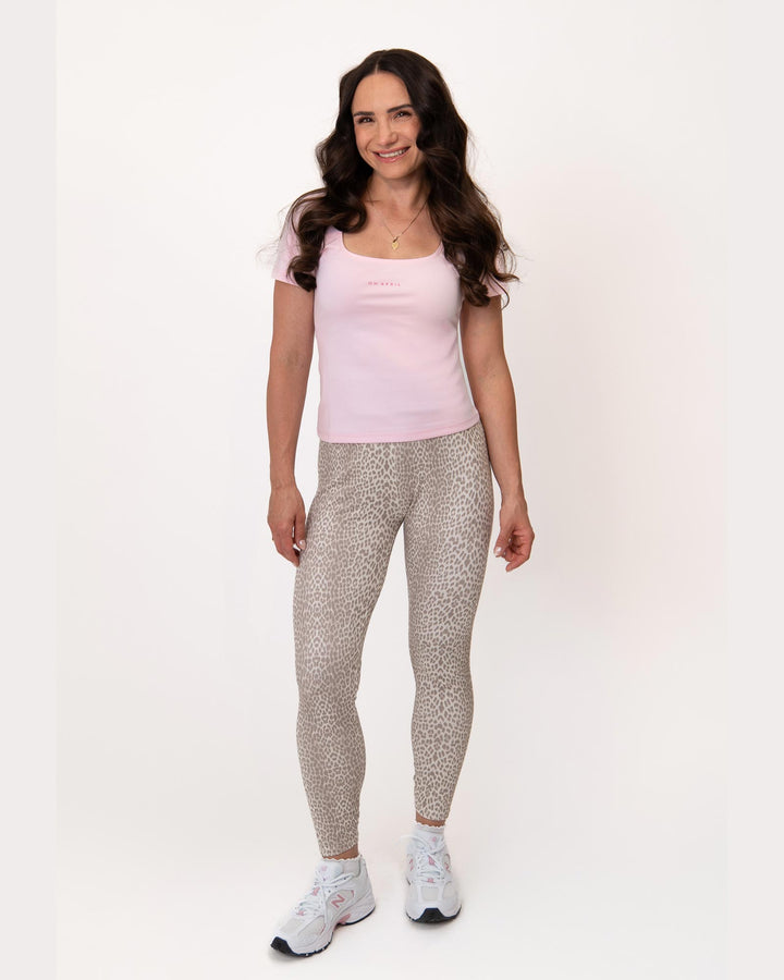 Rita Cropped Leggings Micro Leo Beige