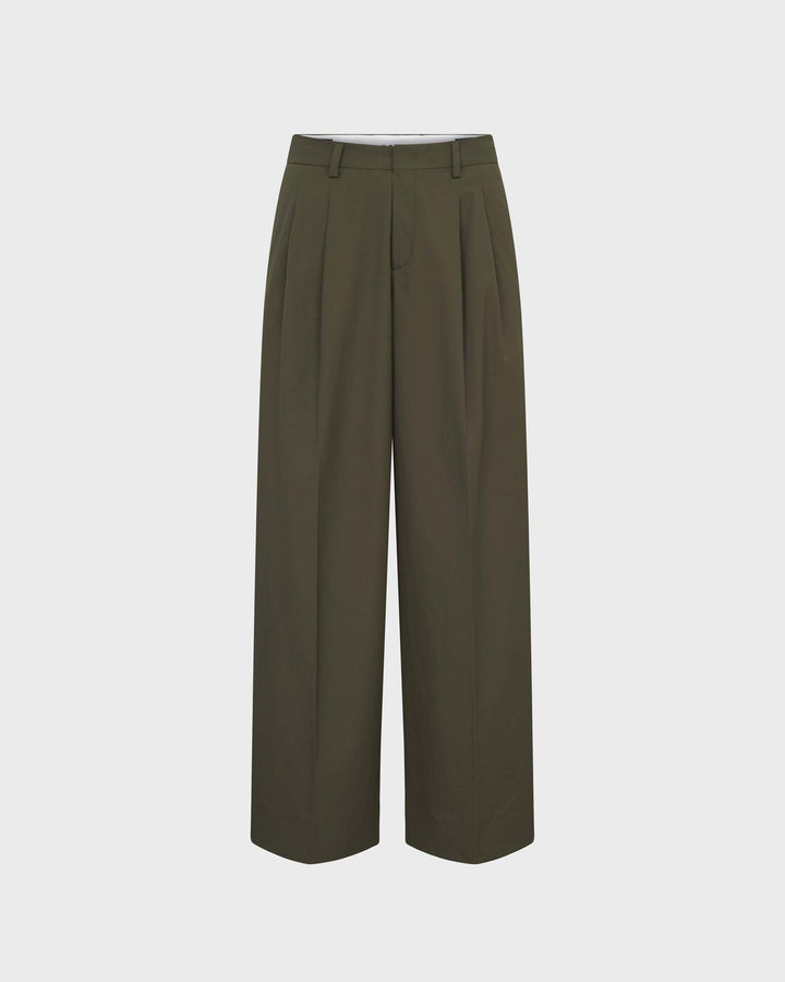Noa Crop Popeline Dark Khaki
