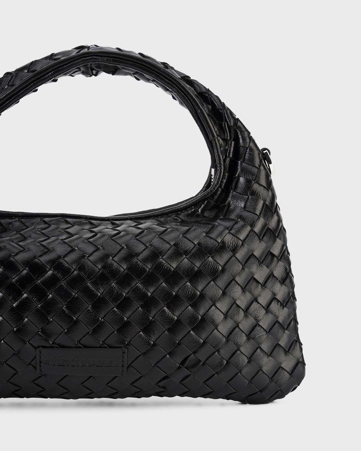 Les Visionnaires Handtasche Sadie Weave Glossy Black – Bild 3