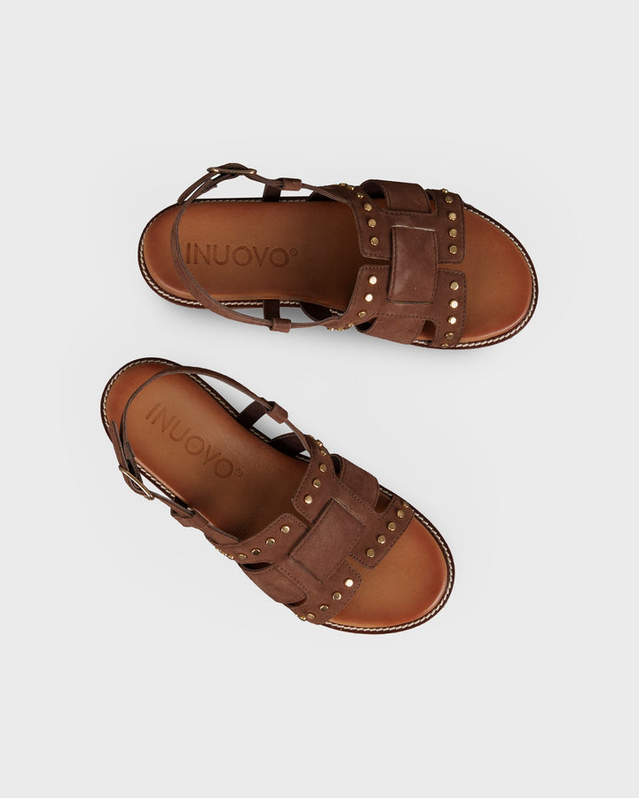 Sandale Studs Dark Brown