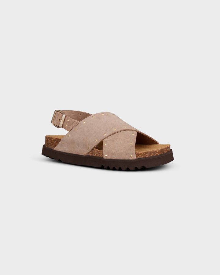 Dalia Suede Leather Dark Beige