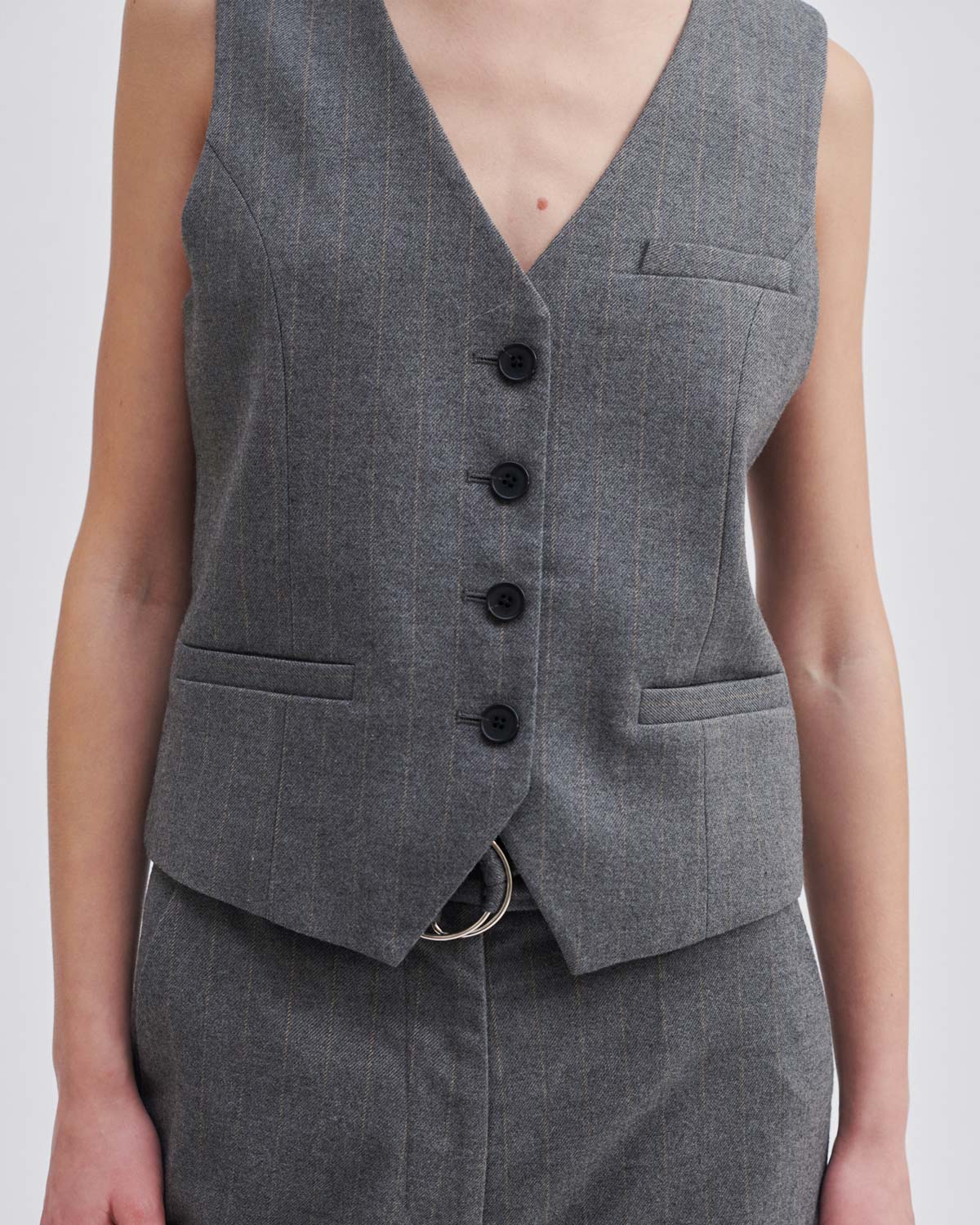 Second Female Weste Holsye Waistcoat Grey Melange myMEID