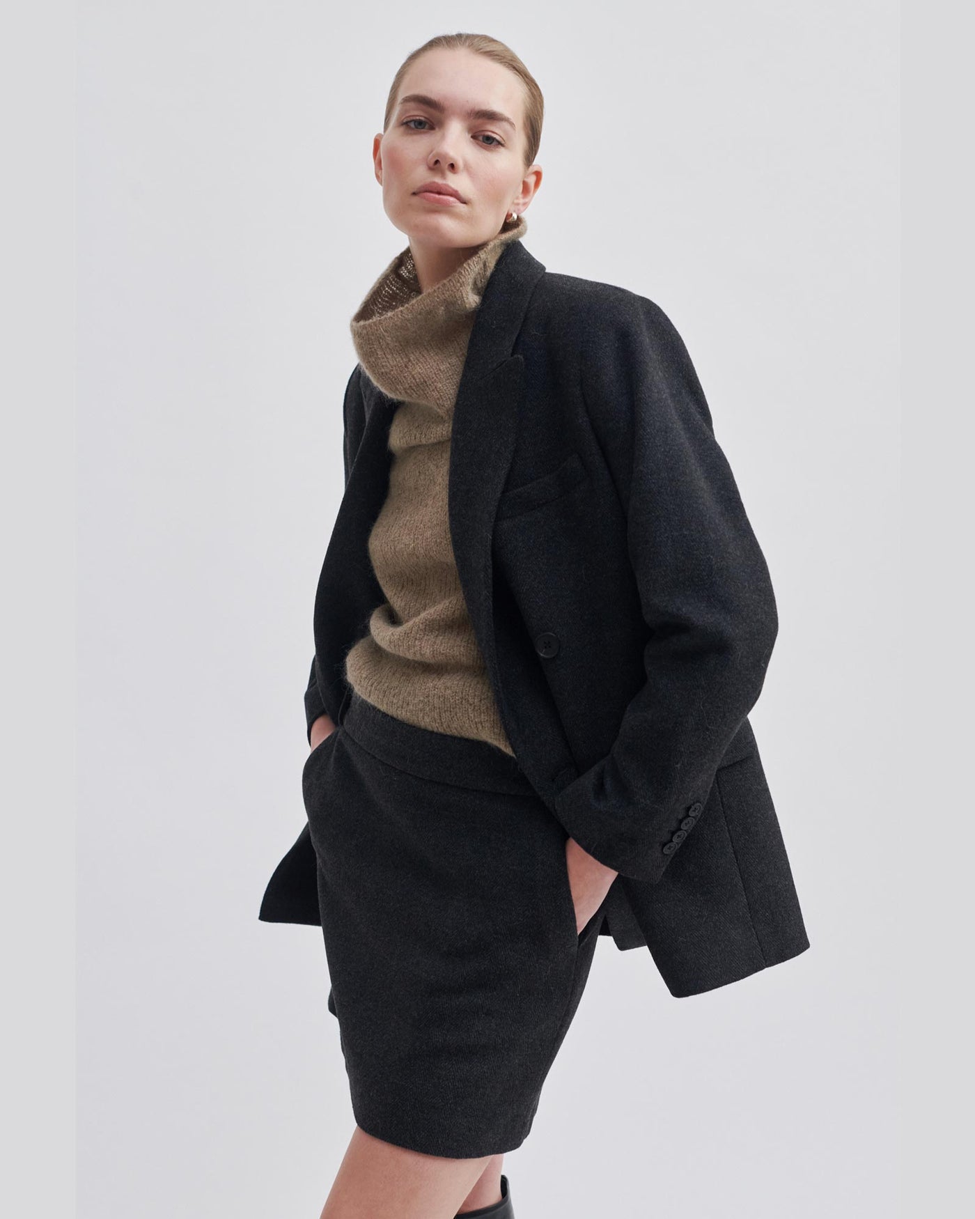 Second Female Blazer Jaime Dark grey melange myMEID