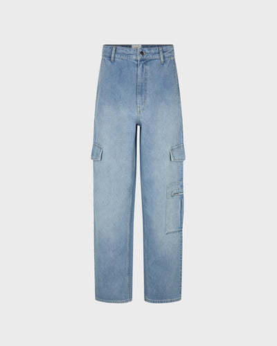 Second Female Jeans Sandja Cargo Trousers Denim Blue myMEID