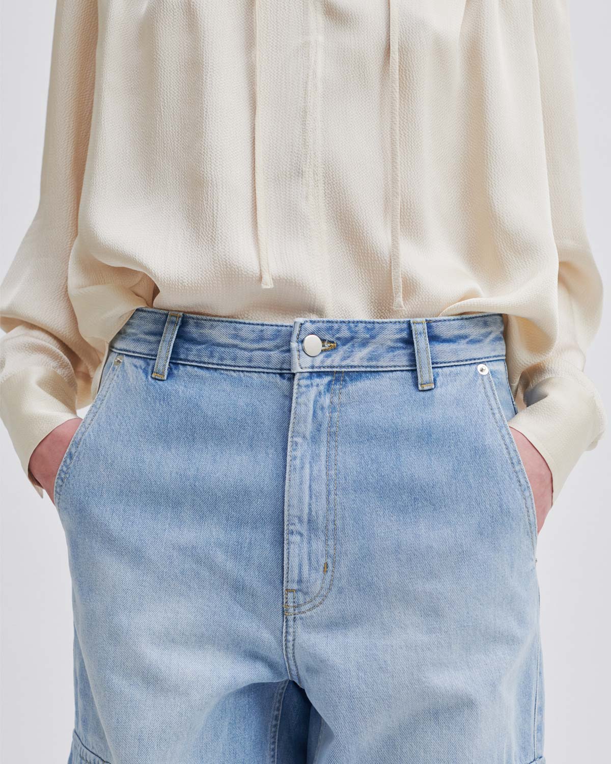 Second Female Jeans Sandja Cargo Trousers Denim Blue myMEID