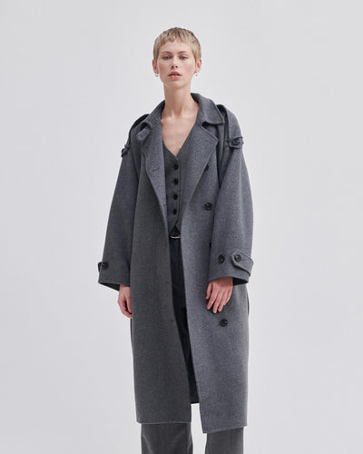 Second Female Jacke Walance Coat Dark grey melange myMEID