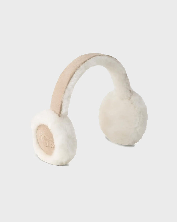 Sheepskin Embroidery Earmuff Sand