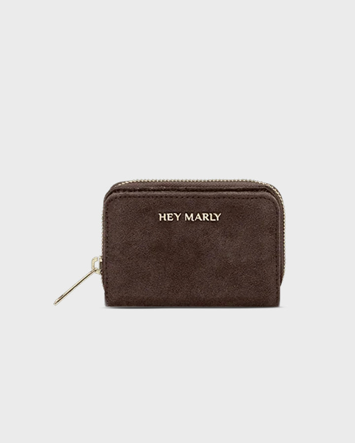 HEY MARLY Börse Sleek Petite Suede Coffee