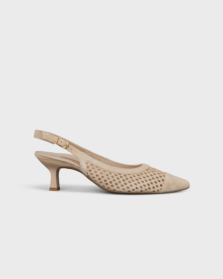 Sling-Sandalette Samtziege Biscuit