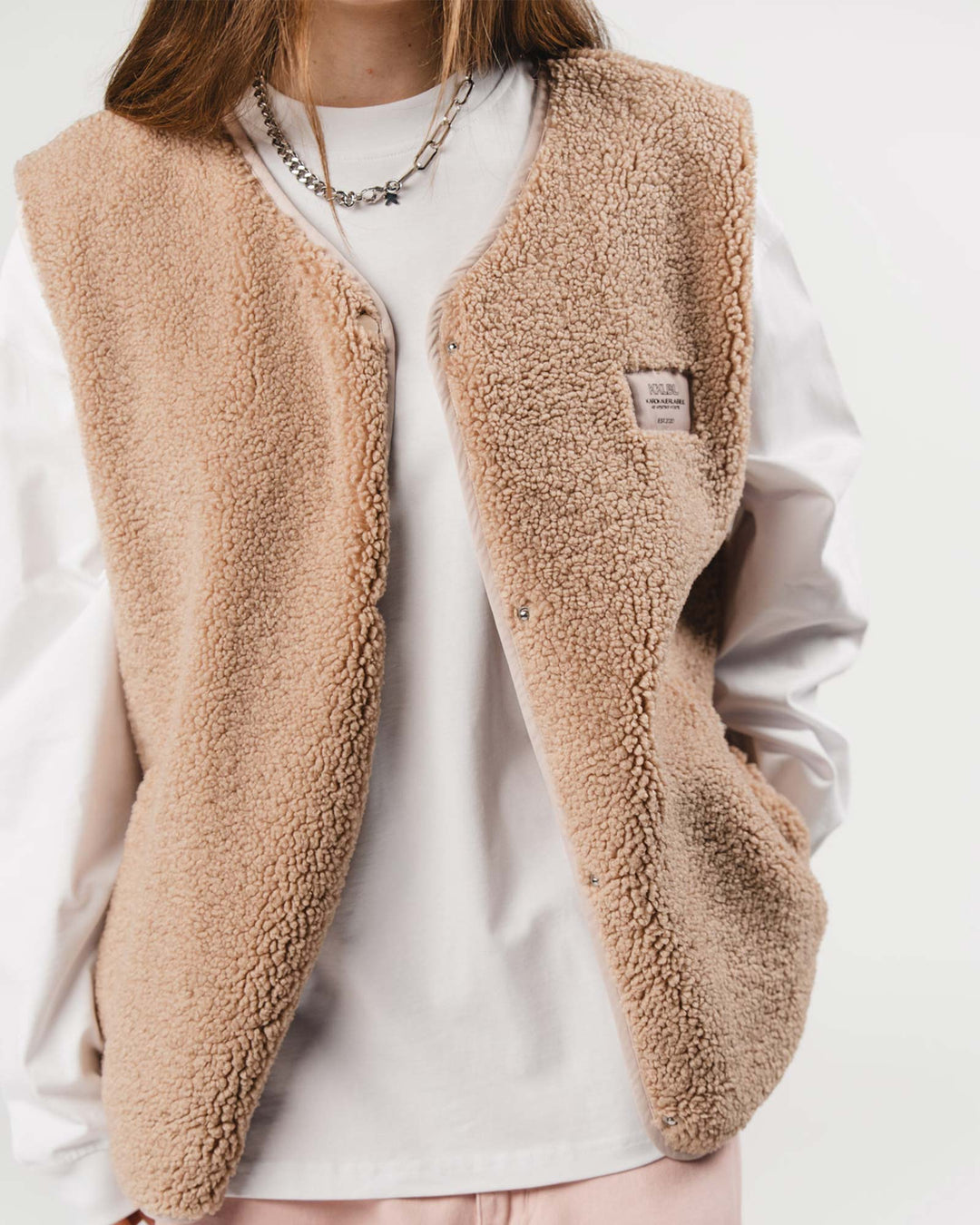 Teddy Vest Beige