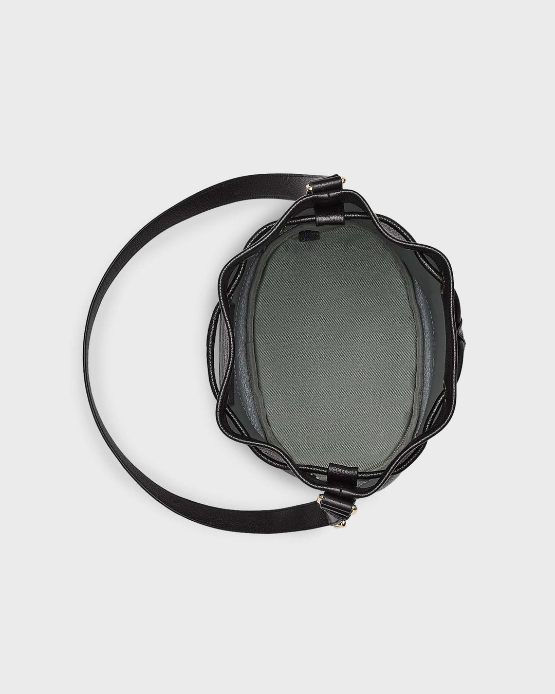 The Leather Large Bucket Bag Black