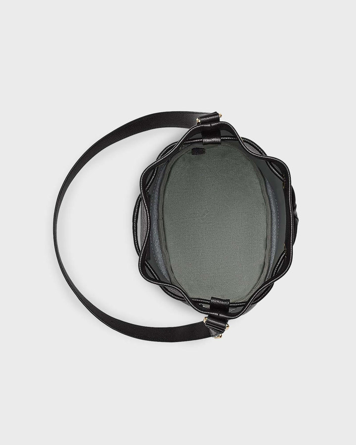 The Leather Large Bucket Bag Black