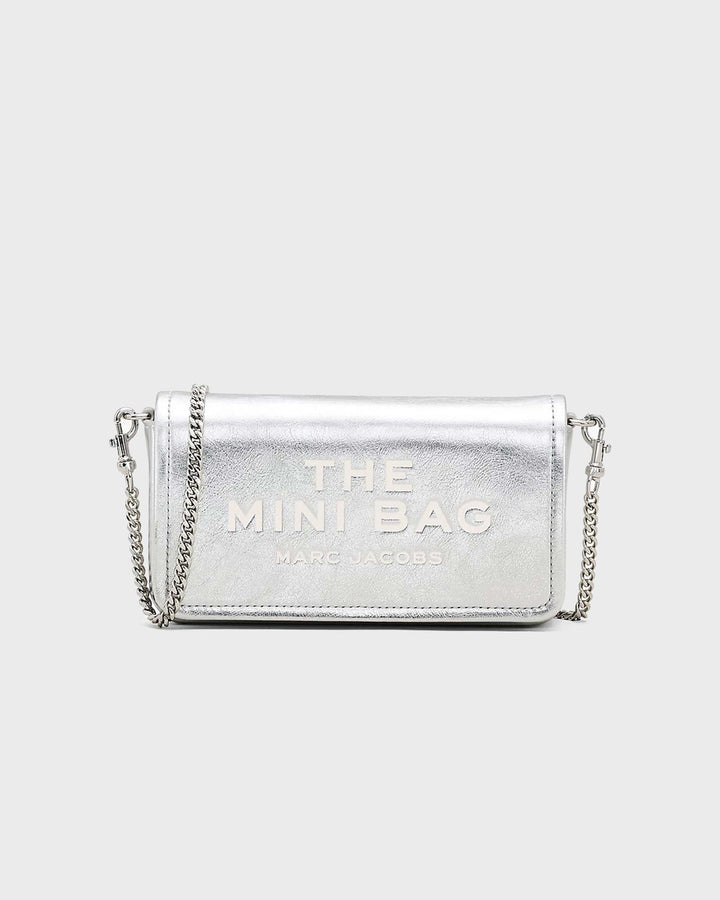 The Metallic Leather Chain Mini Bag Silver