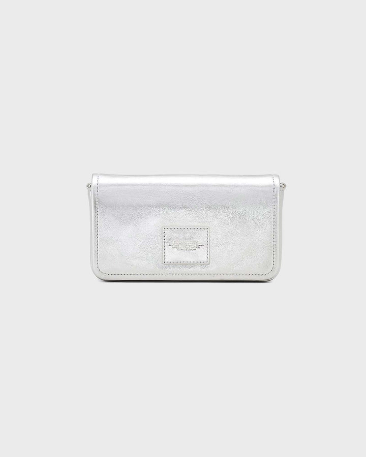 The Metallic Leather Chain Mini Bag Silver