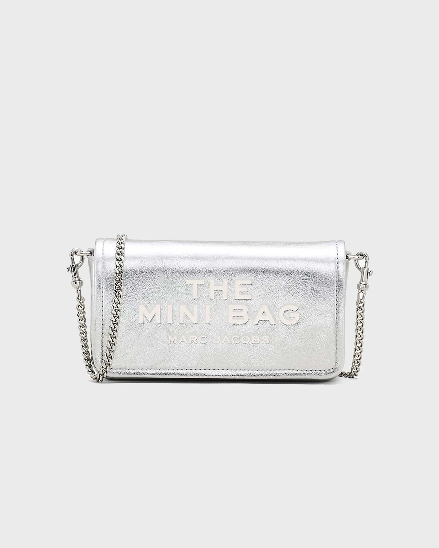 The Metallic Leather Chain Mini Bag Silver myMEID