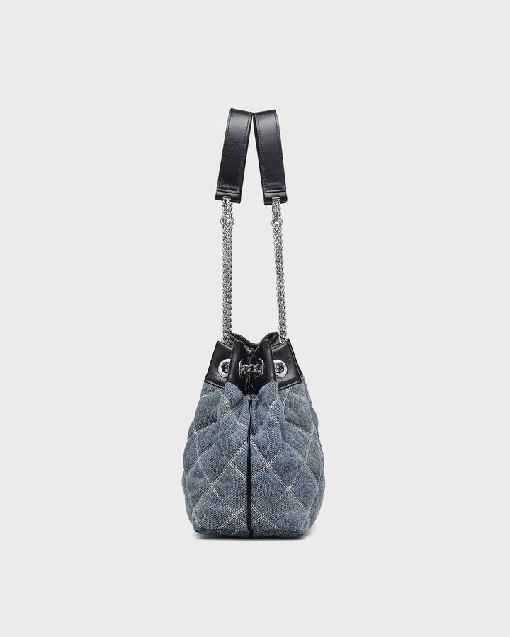 The Quilted Denim Chain Sack Bag Light Wa