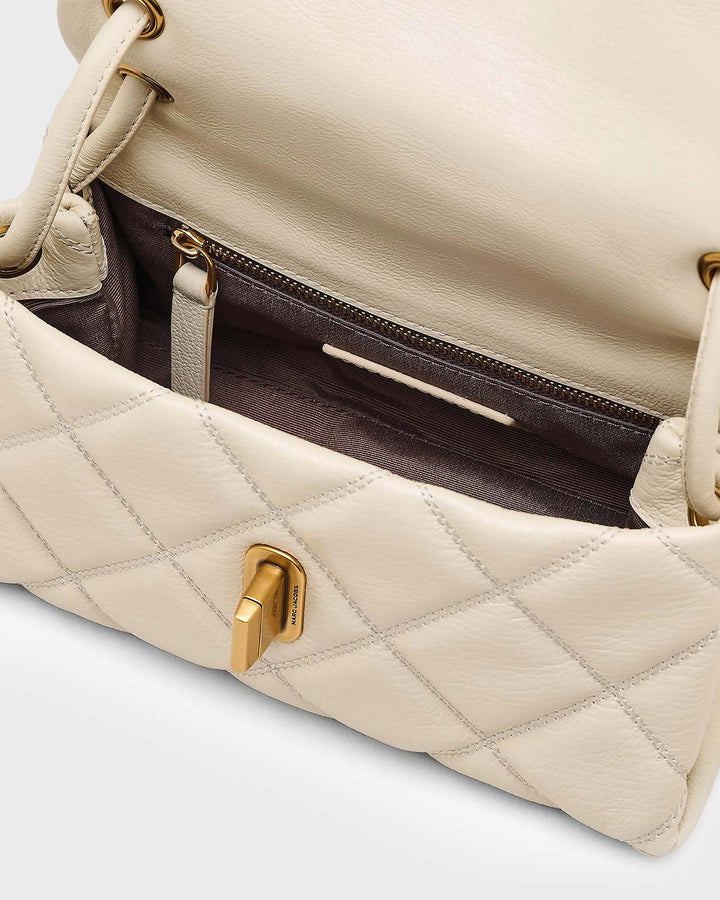 The Quilted Minii Dual Shoulder Bag Cloud W