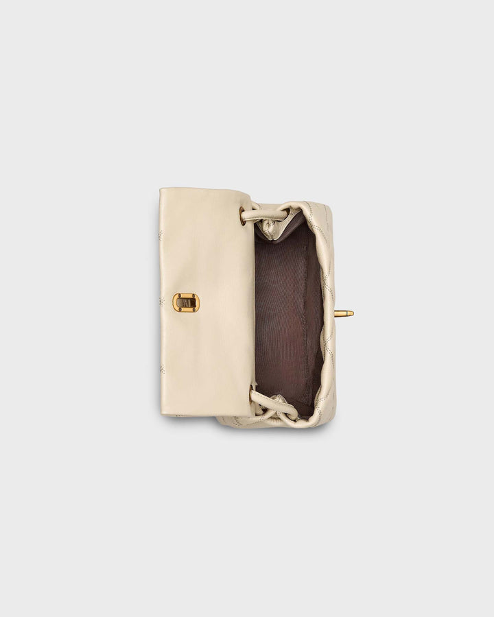 The Quilted Minii Dual Shoulder Bag Cloud W