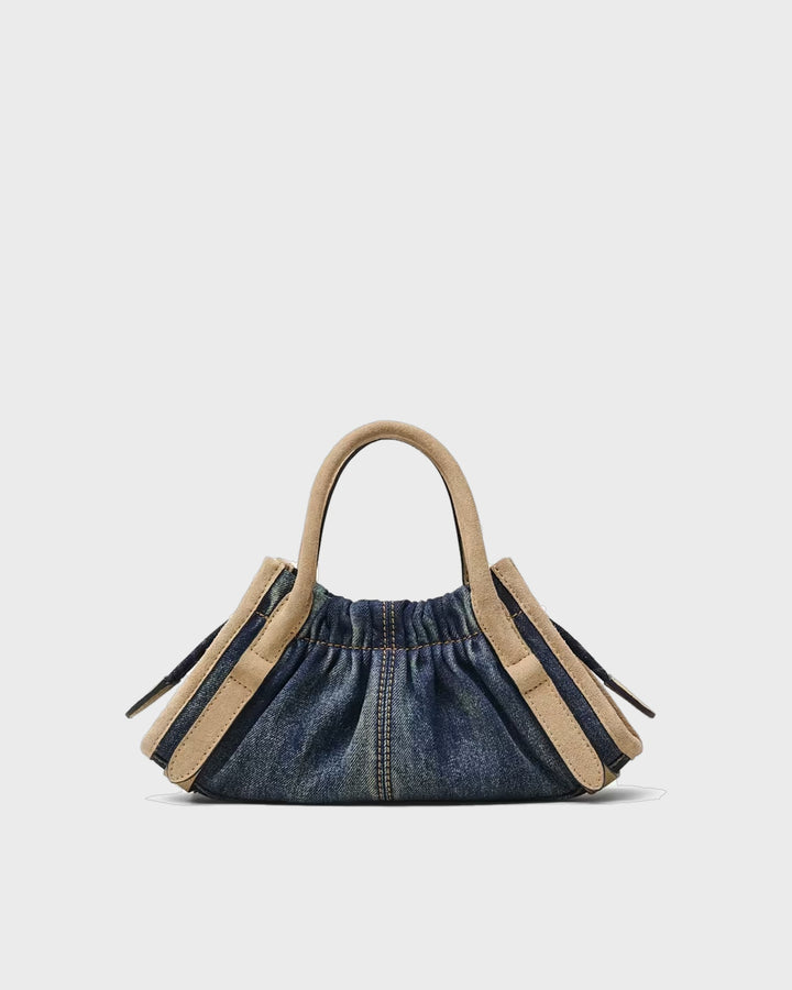 The Small Cristina Satchel Bag Dark Wash Indigo