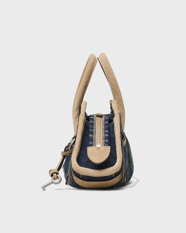 The Small Cristina Satchel Bag Dark Wash Indigo