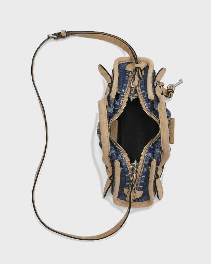 The Small Cristina Satchel Bag Dark Wash Indigo