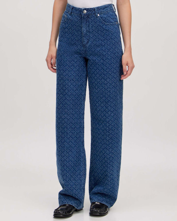 Theodora Denim Trousers Light Blue Tweed